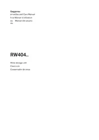 Notice GAGGENAU RW404761 Réfrigérateur