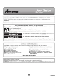 Notice AMANA AZC31T15DW Congélateur