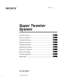 Notice SONY SSTW100ED Højttaler