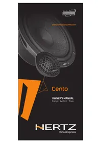 Notice Hertz CENTO CX 100 Haut-parleur voiture