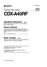 SONY CDXA40RF - Autoradio