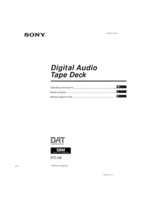 Notice SONY DTCA6 Kassette