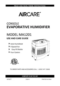 Notice AirCare MA1201 Humidificateur