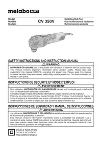 Notice METABO CV 350V Outils multifonctions