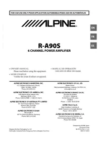 Notice ALPINE RA90S Recepteur