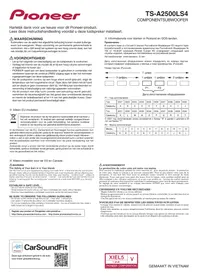 Notice PIONEER TSA2500LS4 Subwoofer
