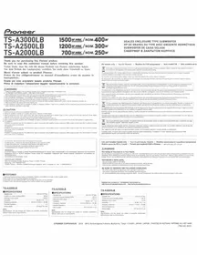 Notice PIONEER TSA2000LB Subwoofer