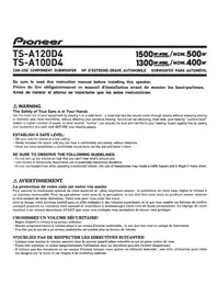 Notice PIONEER TSA120D4 Subwoofer