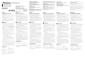 Notice PIONEER CDR510 Télécommande