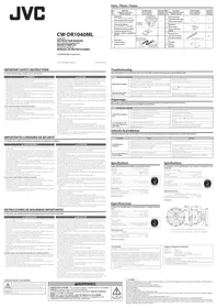 Notice JVC CWDR104 Caisson de basses