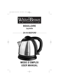 Notice WHITE AND BROWN DA 918 Bouilloire