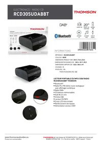 Notice THOMSON RCD305UDABBT Chaîne Hi-Fi