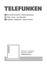 Notice TELEFUNKEN TFEKS123X10A++ Réfrigérateur