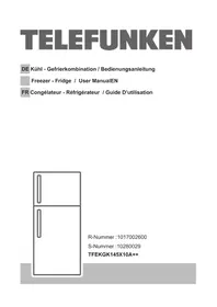 Notice TELEFUNKEN TFEKGK145X10A++ Congélateur