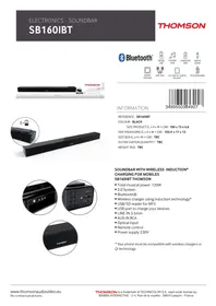 Notice THOMSON SB160IBT Enceinte bluetooth