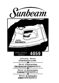 Notice SUNBEAM STEAM MASTER LX 4059 Fer à repasser