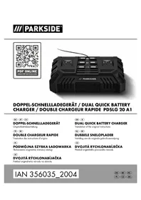 Notice PARKSIDE PDSLG 20 A1 Chargeur de batterie