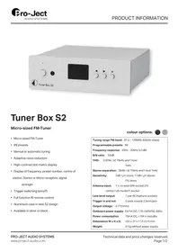 Notice PRO-JECT TUNER BOX S2 Récepteur audio