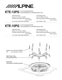Notice ALPINE KTE10PG Caisson de basses