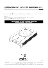 Notice FOCAL INTEGRATION IBUS20 Caisson de basses