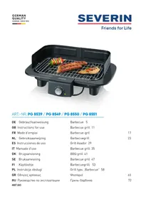 Notice SEVERIN PG 8551 Gril électrique