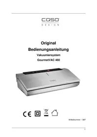 Notice CASO GOURMETVAC 480 Vacuum packaging machines