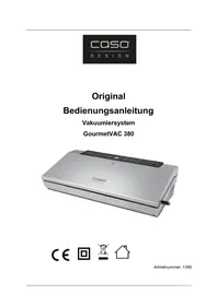 Notice CASO GOURMETVAC 380 Vacuum packaging machines
