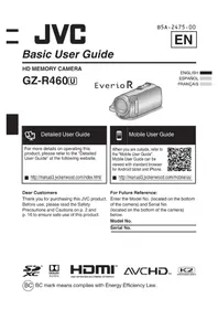 Notice JVC EVERIO GZR460 Caméscope