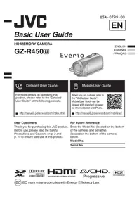 Notice JVC EVERIO GZR450 Caméscope