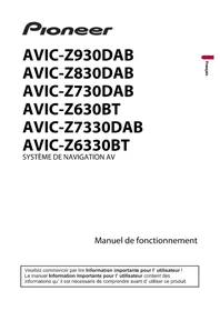 Notice PIONEER AVICZ630BT Système de navigation GPS