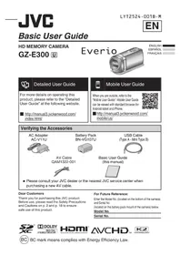 Notice JVC GZEX300 Caméscope