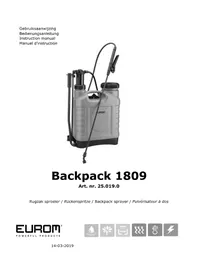 Notice Eurom BACKPACK 1809 Pulvérisateur