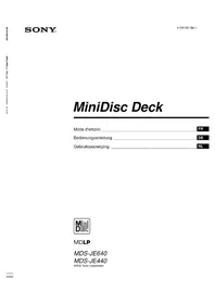 Notice SONY MDSJE640 Dictaphone