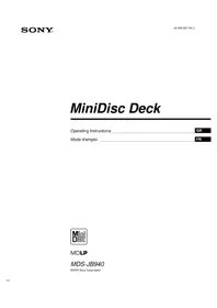 Notice SONY MDSJB940 Dictaphone