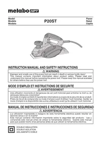 Notice METABO P 20ST Rabot