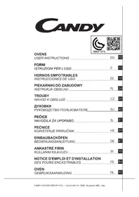 Notice CANDY FCXE825VXE Gömme fırın