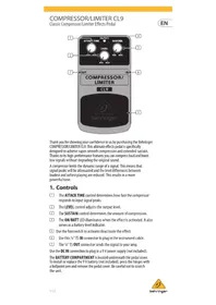 CL9 CompressorLimiter BEHRINGER
