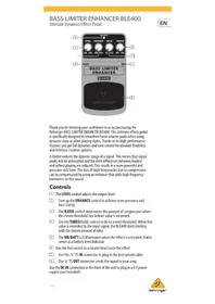 Bass Limiter Enhancer BLE400 BEHRINGER
