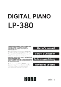 Notice KORG LP380U Piano