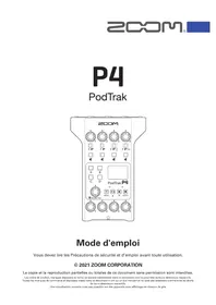 Notice ZOOM PODTRACK P4 Enregistreur audio