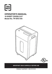 Notice TRU RED TRBXC16A Destructeur de document