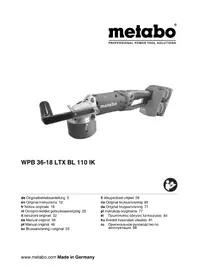 Notice METABO WPB 3618 LTX BL 110 IK μύλος