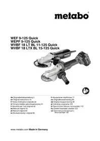 Notice METABO WF 18 LTX 125 шліфувальна машина