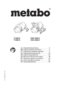 Notice METABO HWA 4000 S Pump