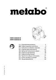 Notice METABO HWW 550050 M Pump
