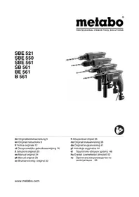 Notice METABO SBE 521 Trapano