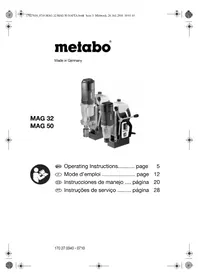 Notice METABO MAG 32 Furadeira