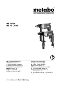 Notice METABO BE 75 QUICK Trapano