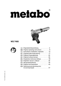 Notice METABO WS 7400 šroubovák