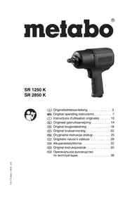 Notice METABO SR1250 K šroubovák